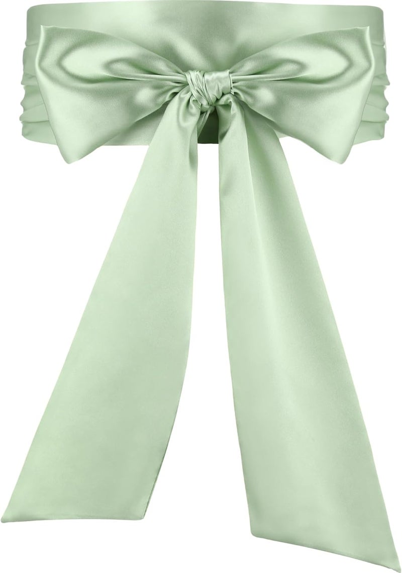 Glitopper Women Satin Waist Belts Dress Sash Waist Belt for Special Occasion Bridal Wedding Prom Formal 3.5'' Wide - Image 1